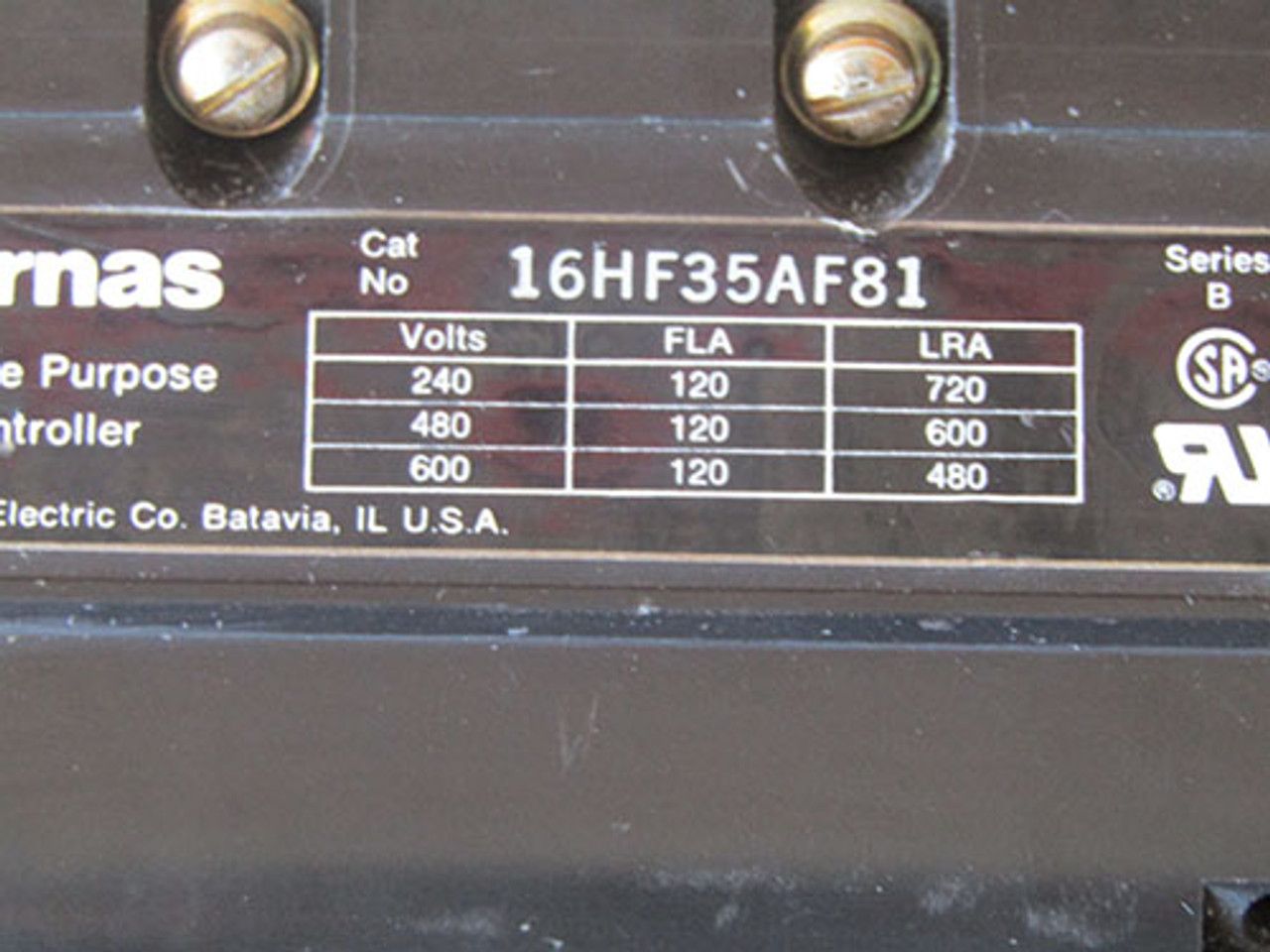 Siemens 16HF35AF81 120A Def Purpose Controller 3P 120V Open - Used