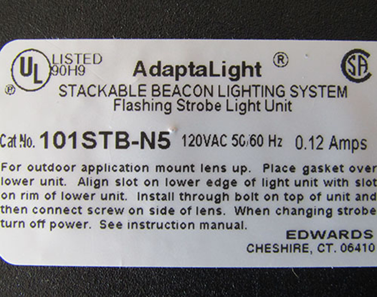 Edwards Signaling 101STB-N5 AdaptaLight Stackable Beacon Flashing Strobe Blue - Ne