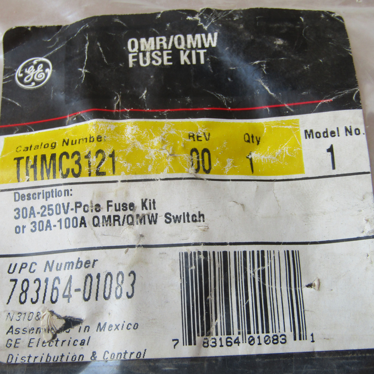 General Electric THMC3121 QMR/QMV 30A 250V Pole Fuse Kit - New In Package