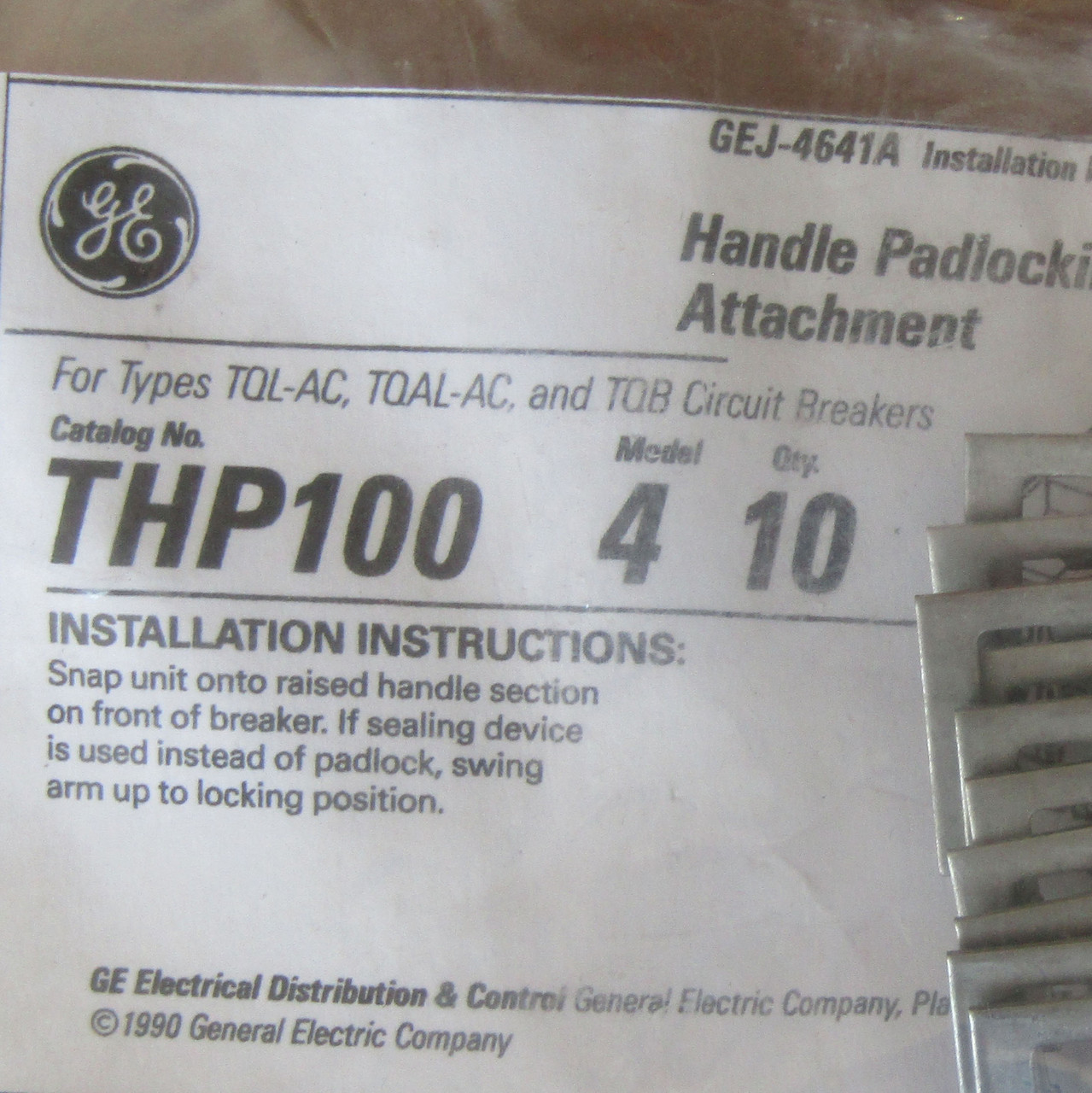 General Electric THP100 Handle Padlocking Attachment (Lot of 10)  - New