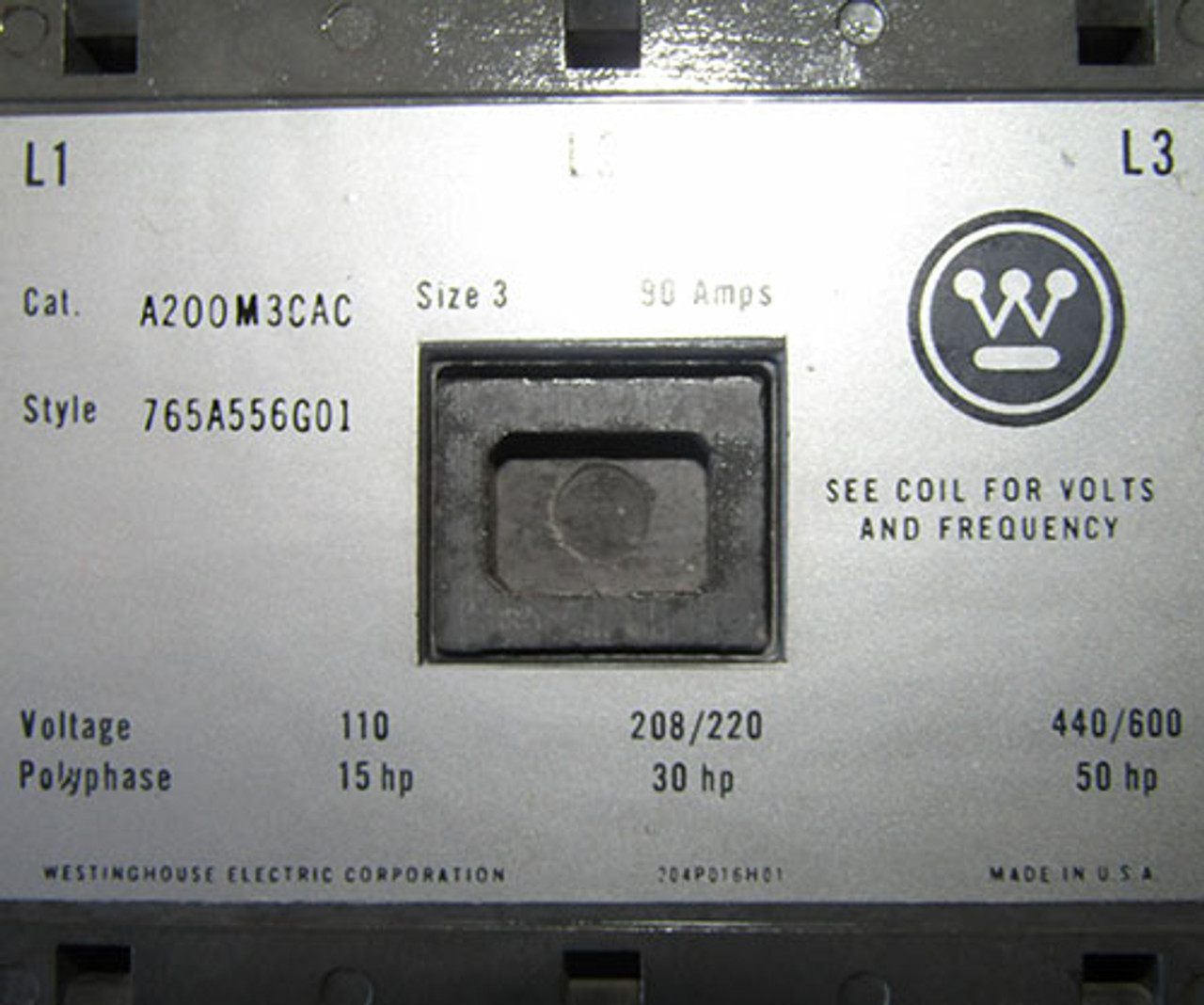 Westinghouse A200M3CAC Size 3 Magnetic Starter 3 Pole 90A 120V Coil - Used