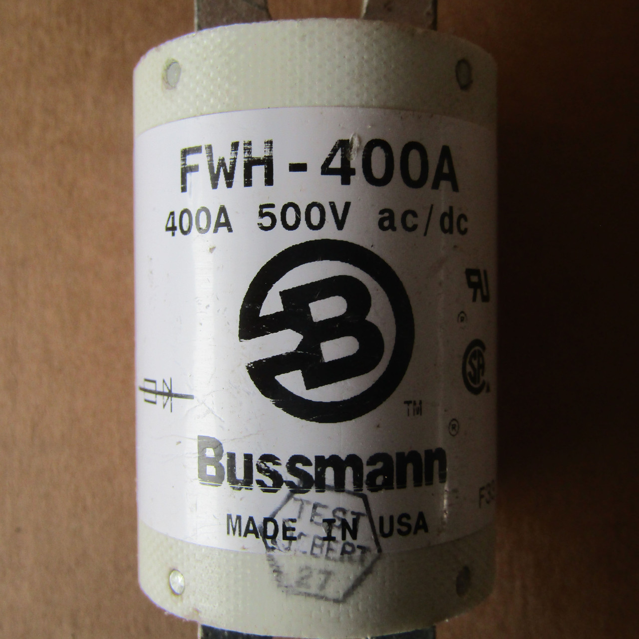 Buss FWH-400A 400 Amp 500V AC/DC Semiconductor Fuse - Used