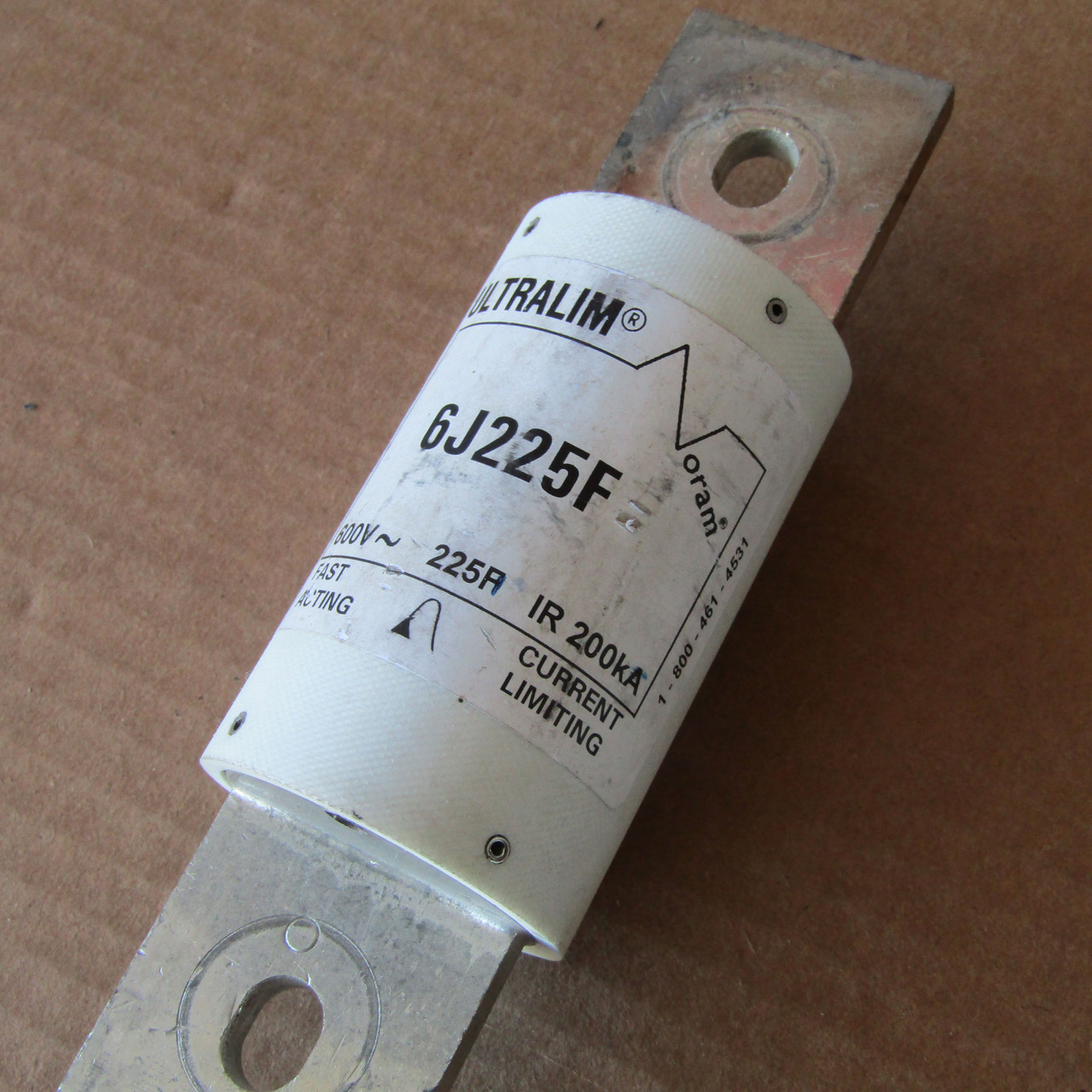 Ultralim 6J225F 225 Amp 600V Current Limiting Fuse - Used