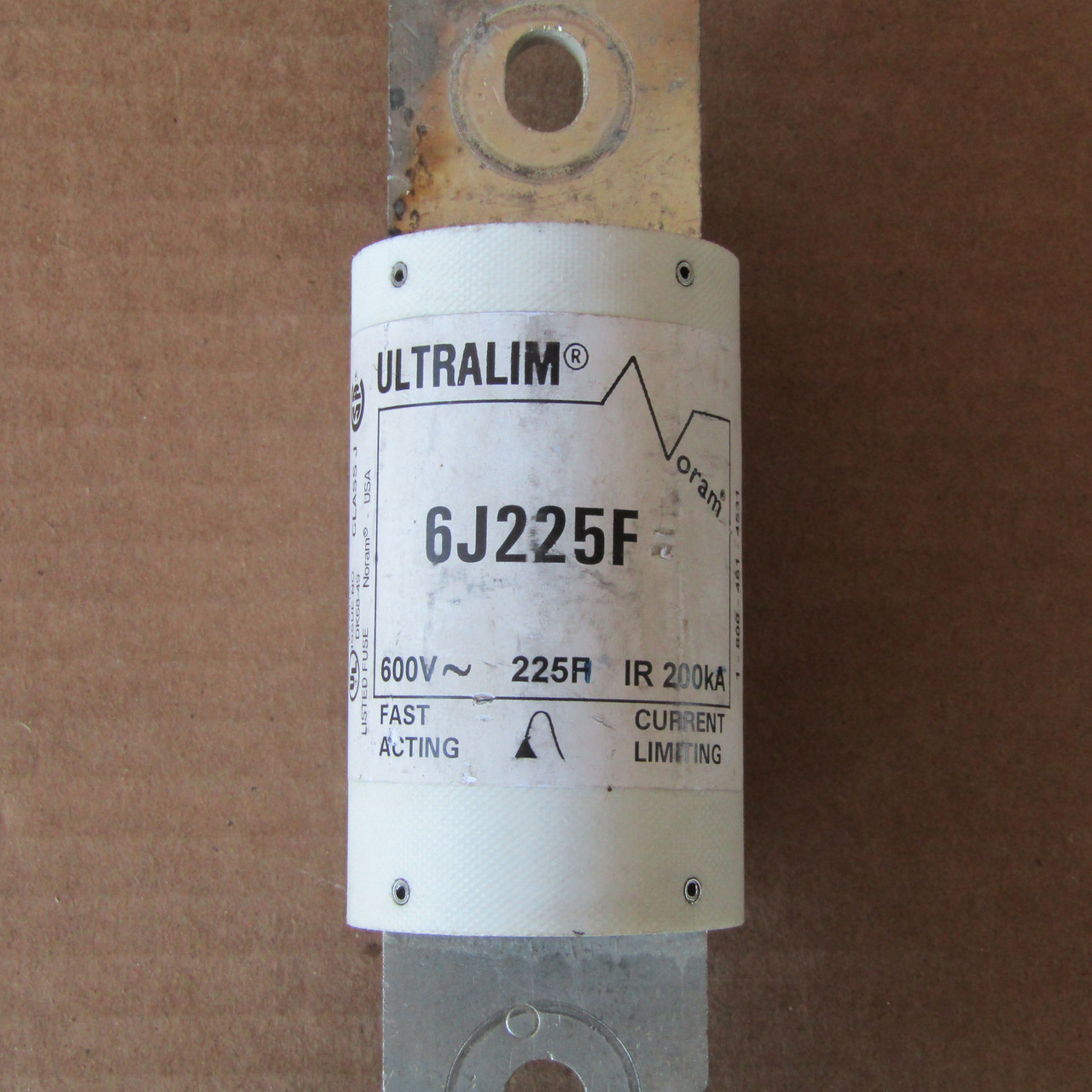 Ultralim 6J225F 225 Amp 600V Current Limiting Fuse - Used