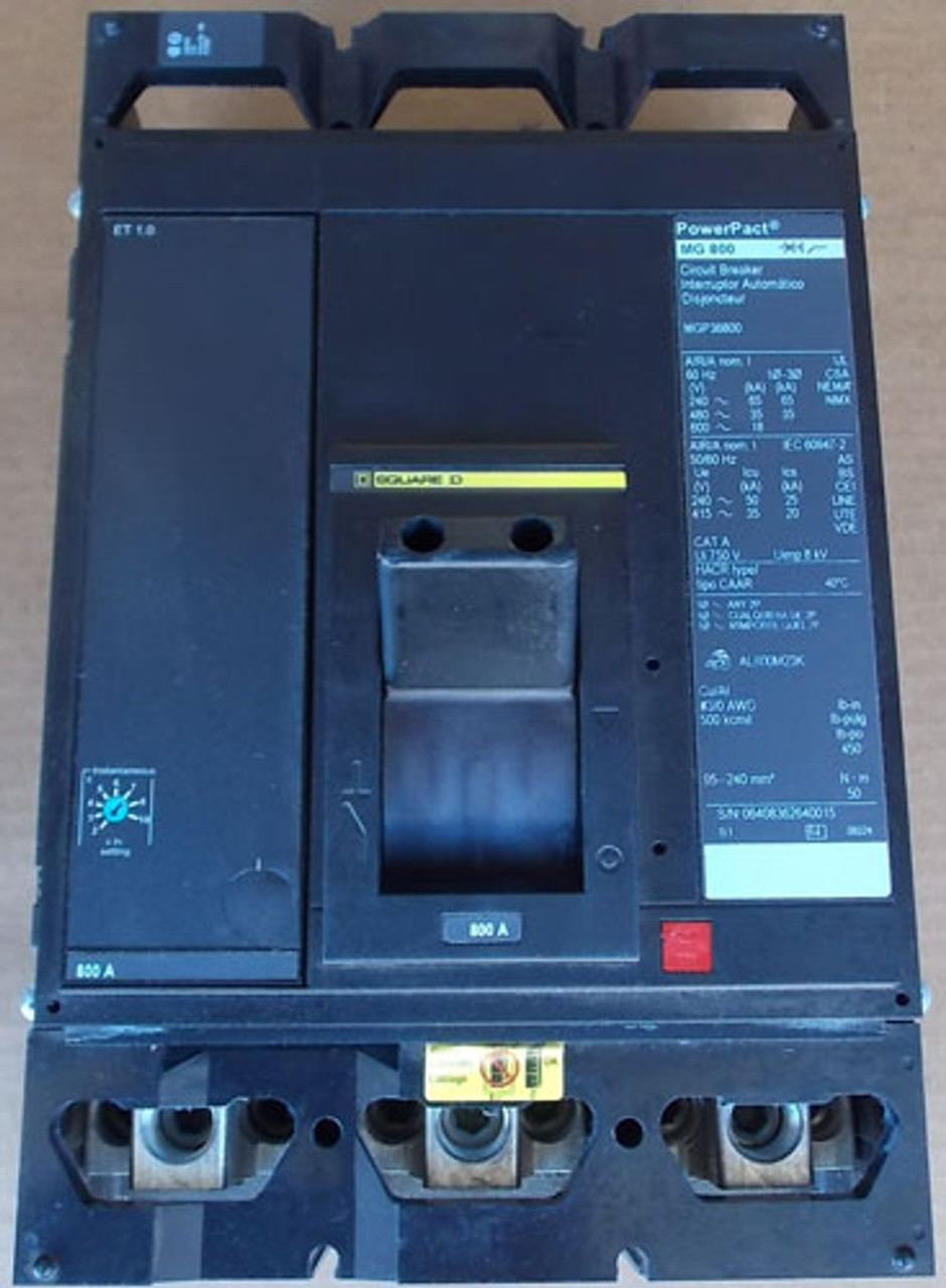Square D MGP36800YP 3 Pole 800 Amp 600 VAC Circuit Breaker - Used