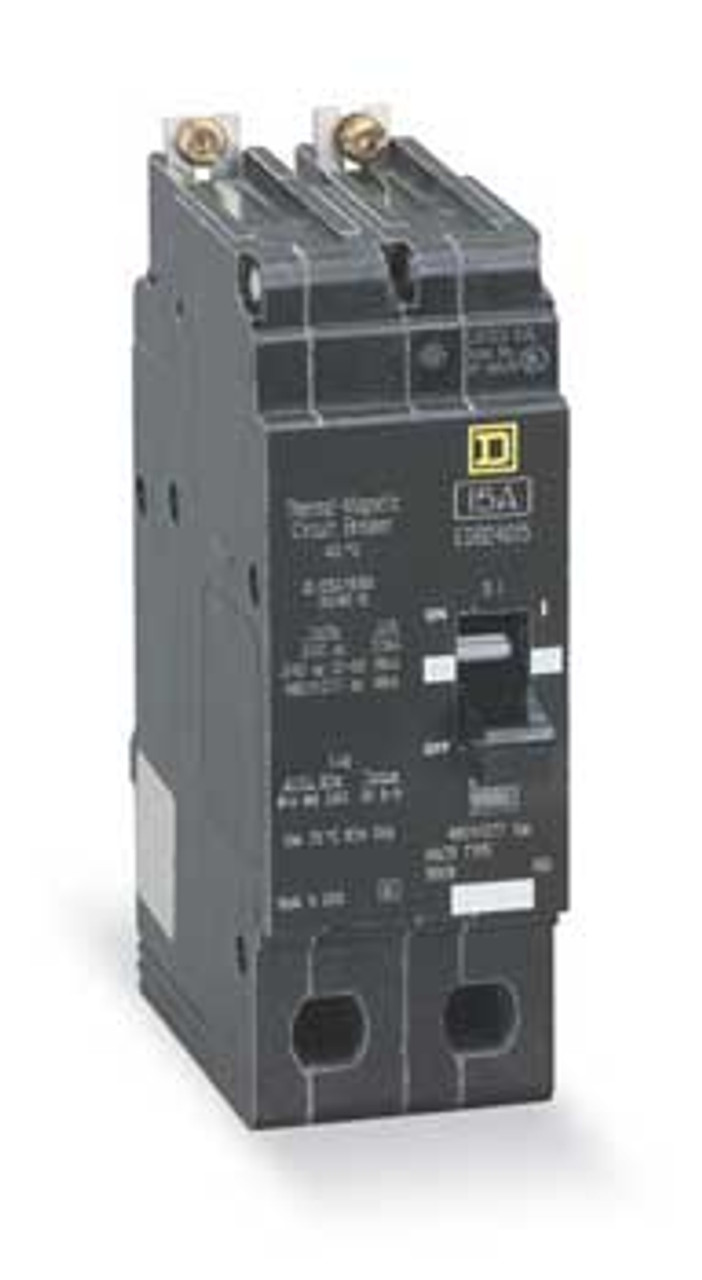 Square D EDB24015 2 Pole 15 Amp 480VAC Circuit Breaker - Used
