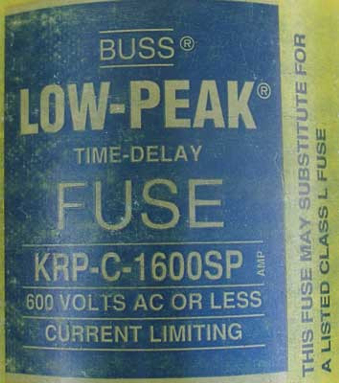 Buss Low-Peak Time-Delay Fuse KRP-C-1600SP 1600 Amp 600VAC - New No Box