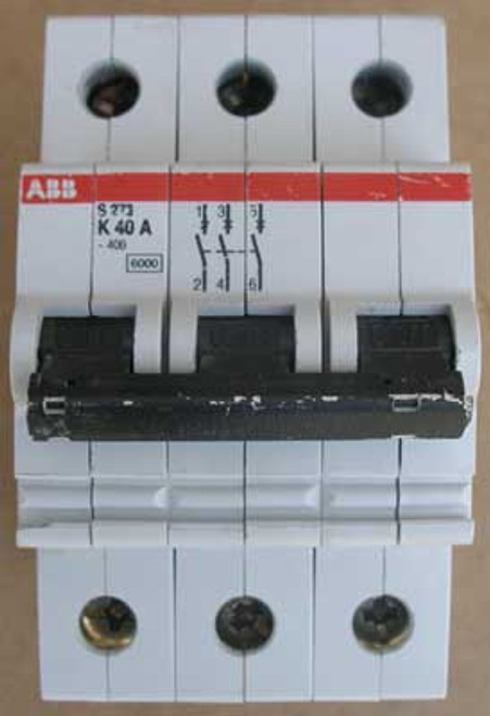 ABB S273-K16A 3 Pole 16 Amp 277/480 Minature Circuit Breaker - Used