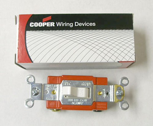 Cooper 2221W Single Pole 20A 120-277V Switch (Box of 10) - New