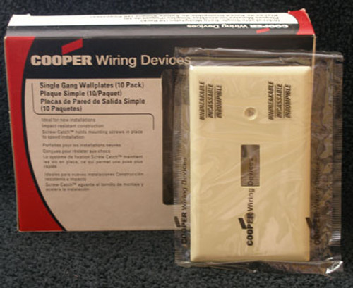 Cooper 5134V 1 Gang Ivory Hospital Switch Plate (Lot of 68) - New