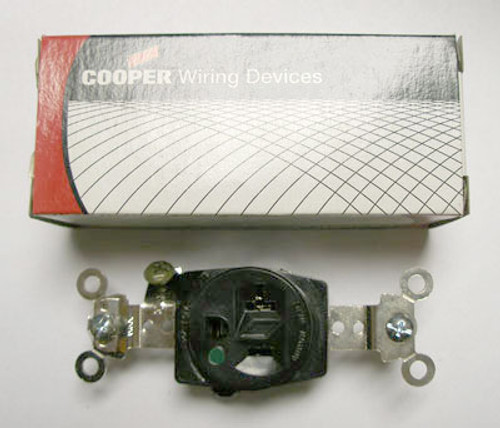 Cooper AH8310BL Black Single Receptacle - New