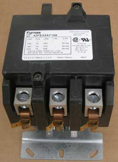 Furnas 42FE35AF106 3 Pole Def Purpose Contactor 24V Open - Used