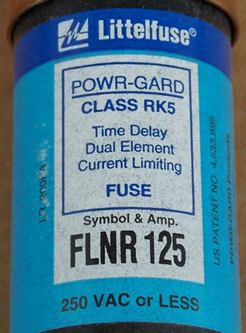 Littelfuse POWR-GARD FLNR125 125A 250VAC Class RK5 Time Delay Fuse - New In Box