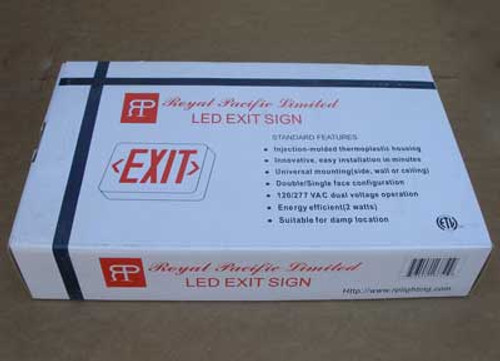 Royal Pacific RXL5RW LED Exit Sign Double Face 120/277V - New