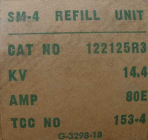 S&C Electric 122125R3 SM4 14.4 KV 80E Fuse Refill Unit - New In Box