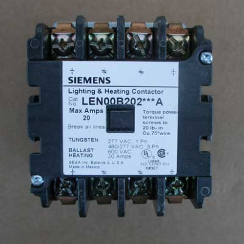 Siemens LEN00B202240A 20 Amp 4 Pole Lighting Contactor 240V Open