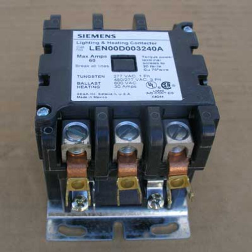 Siemens LEN00D003240A 60 Amp 3 Pole Lighting Contactor Open