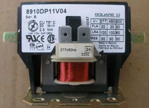 Square D 8910-DP11V04 Definite Purpose Contactor 1P 20A 600VAC