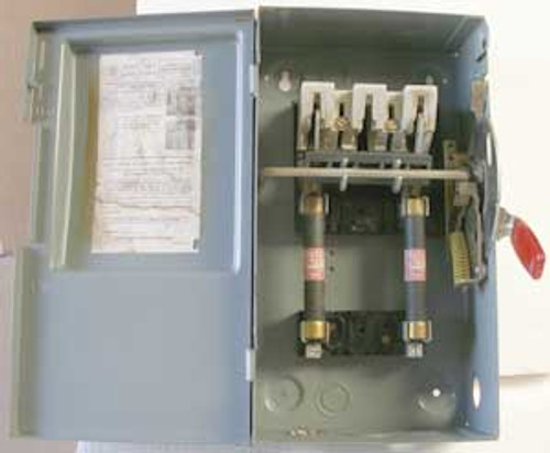 Westinghouse HF-261 30 Amp, 1 Phase, 600 Volt, Indoor Disconnect - Used