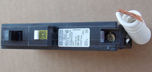 Square D HOM115PCAFI 1 Pole 15 Amp 120V Arc Fault Circuit Breaker - Used