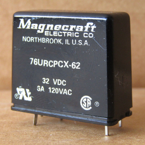 2Pc Magnecraft 76URCPCX-62 32 VDC Coil, 6 Amp, 120 VAC Relay - New