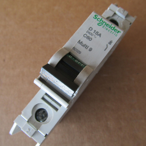 Schneider Electric 60129 D 15A C60 1 Pole 15 Amp 240V Multi 9 Circuit Breaker - New