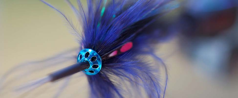 Tigofly 24 pcs/lot Beautiful Blue&Black Feather Cone Head Tube Fly