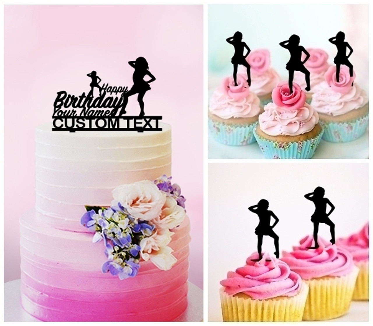 Dance Silhouettes Edible Cupcake Topper Images ABPID55725 – A Birthday Place