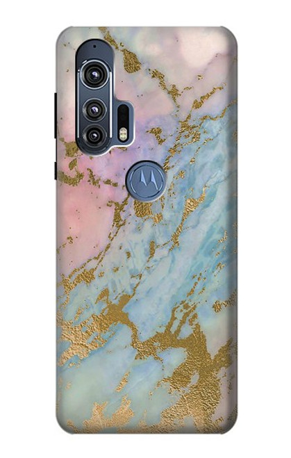 S3717 Rose Gold Blue Pastel Marble Graphic Printed Case For Motorola Edge+