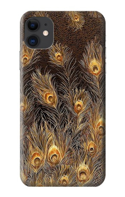 S3691 Gold Peacock Feather Case For iPhone 11