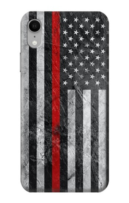 S3687 Firefighter Thin Red Line American Flag Case For iPhone XR
