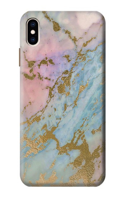 S3717 Rose Gold Blue Pastel Marble Graphic Printed Case For iPhone XS Max