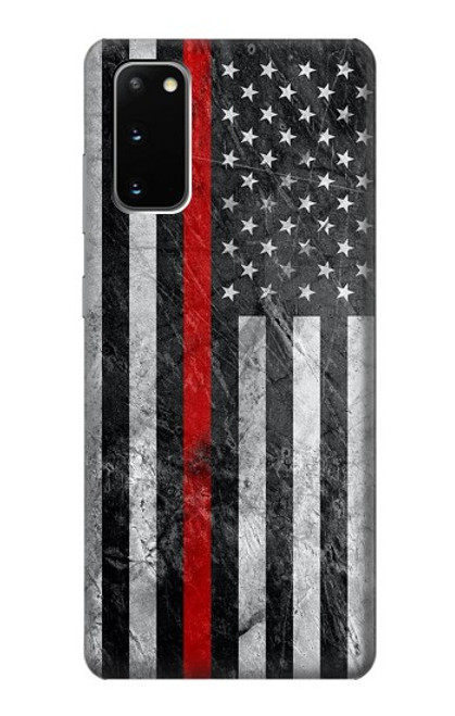 S3687 Firefighter Thin Red Line American Flag Case For Samsung Galaxy S20