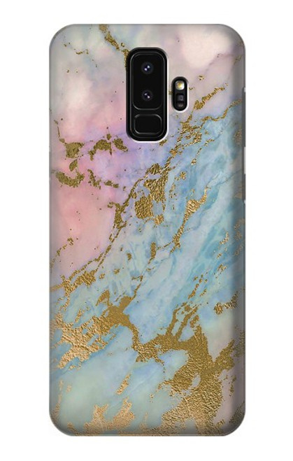 S3717 Rose Gold Blue Pastel Marble Graphic Printed Case For Samsung Galaxy S9 Plus