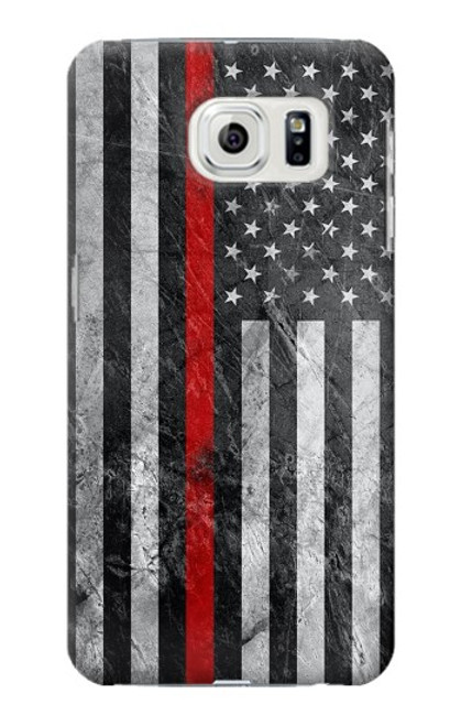 S3687 Firefighter Thin Red Line American Flag Case For Samsung Galaxy S7 Edge