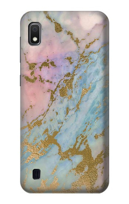 S3717 Rose Gold Blue Pastel Marble Graphic Printed Case For Samsung Galaxy A10