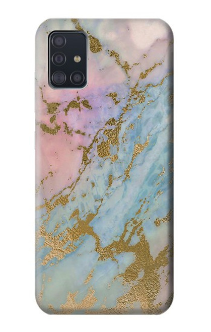 S3717 Rose Gold Blue Pastel Marble Graphic Printed Case For Samsung Galaxy A51