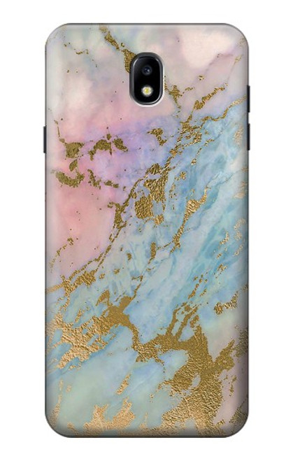 S3717 Rose Gold Blue Pastel Marble Graphic Printed Case For Samsung Galaxy J7 (2018), J7 Aero, J7 Top, J7 Aura, J7 Crown, J7 Refine, J7 Eon, J7 V 2nd Gen, J7 Star