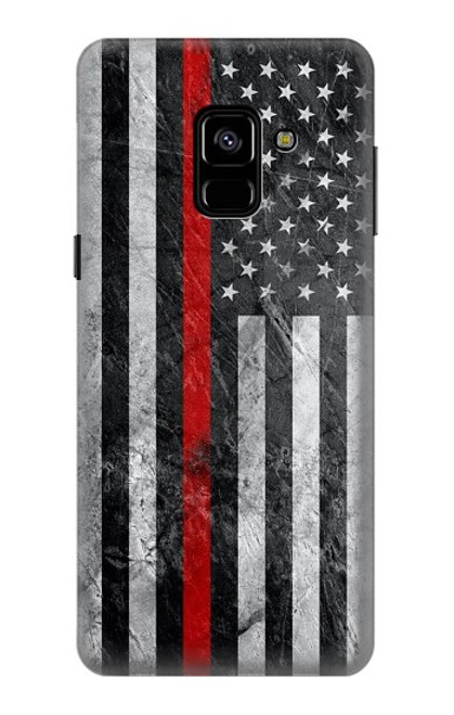 S3687 Firefighter Thin Red Line American Flag Case For Samsung Galaxy A8 (2018)