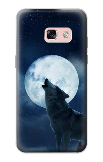 S3693 Grim White Wolf Full Moon Case For Samsung Galaxy A3 (2017)