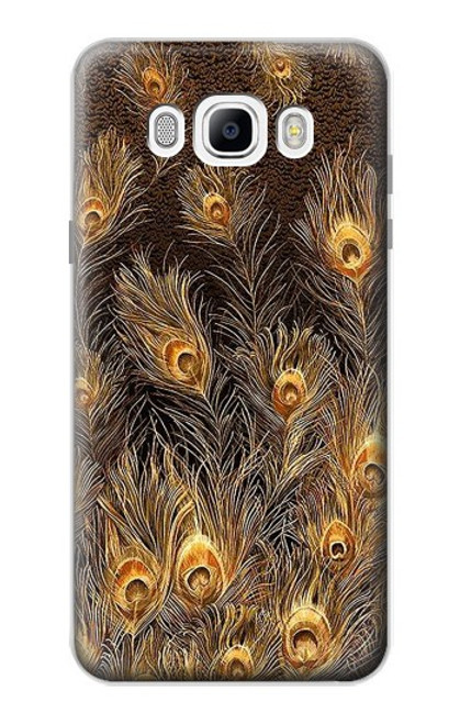 S3691 Gold Peacock Feather Case For Samsung Galaxy J7 (2016)