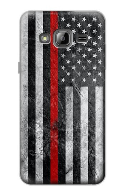 S3687 Firefighter Thin Red Line American Flag Case For Samsung Galaxy J3 (2016)