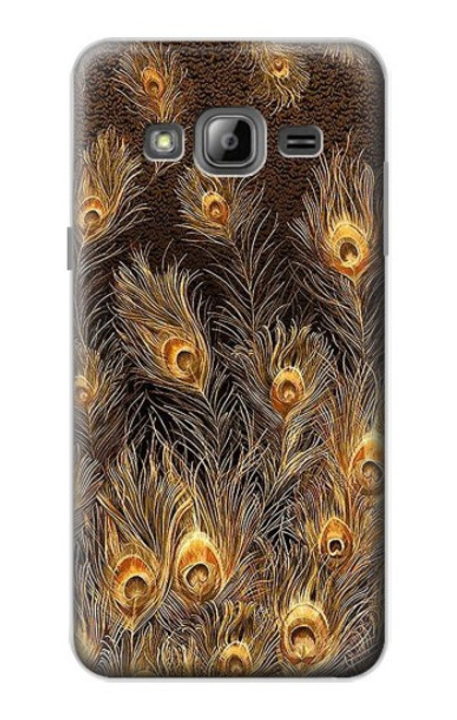 S3691 Gold Peacock Feather Case For Samsung Galaxy J3 (2016)