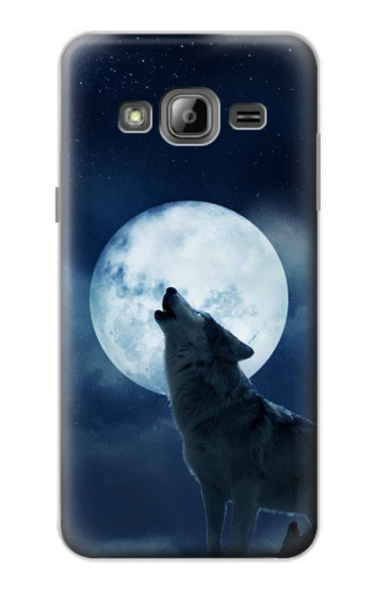 S3693 Grim White Wolf Full Moon Case For Samsung Galaxy J3 (2016)