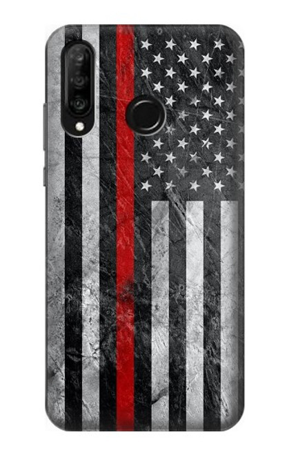 S3687 Firefighter Thin Red Line American Flag Case For Huawei P30 lite