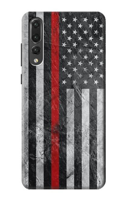S3687 Firefighter Thin Red Line American Flag Case For Huawei P20 Pro