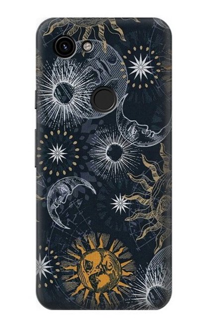 S3702 Moon and Sun Case For Google Pixel 3a