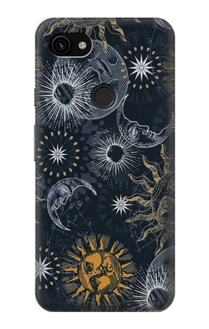 S3702 Moon and Sun Case For Google Pixel 3a XL