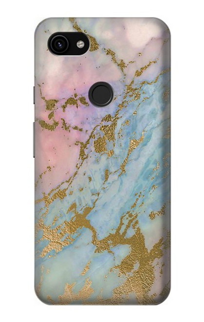 S3717 Rose Gold Blue Pastel Marble Graphic Printed Case For Google Pixel 3a XL