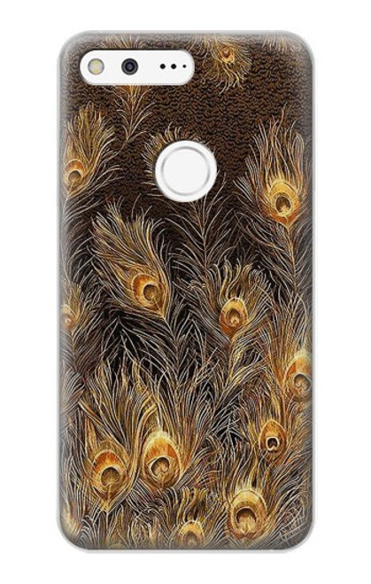 S3691 Gold Peacock Feather Case For Google Pixel XL